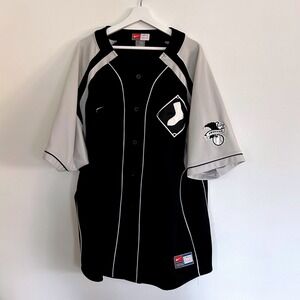 Nike Chicago White Sox MLB Baseball Jersey XXL Black Silver Eagle Patch